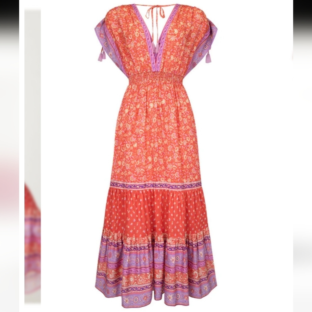 SPELL Sunshine Bandit Gown in Cayenne Size XS - Picture 7 of 16